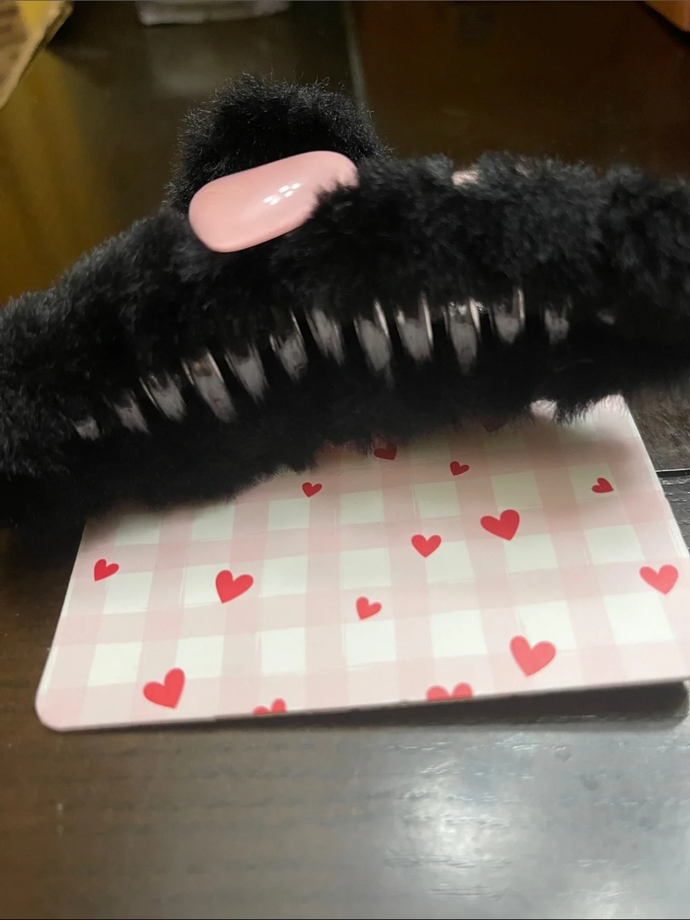Fuzzy Heart Hair Claw